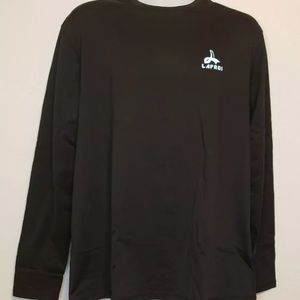 LAFROI Mens Black Fleece Lined Long Sleeve Thermal Slim Fit Workout Shirt XL